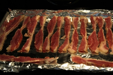 Bacon on Foil Lined Pan